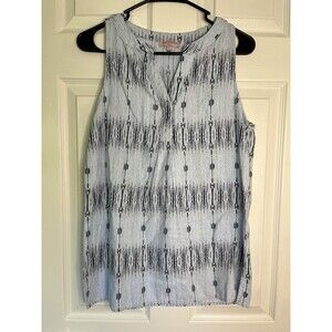 St Tropez went blue patterned Tunic tank top